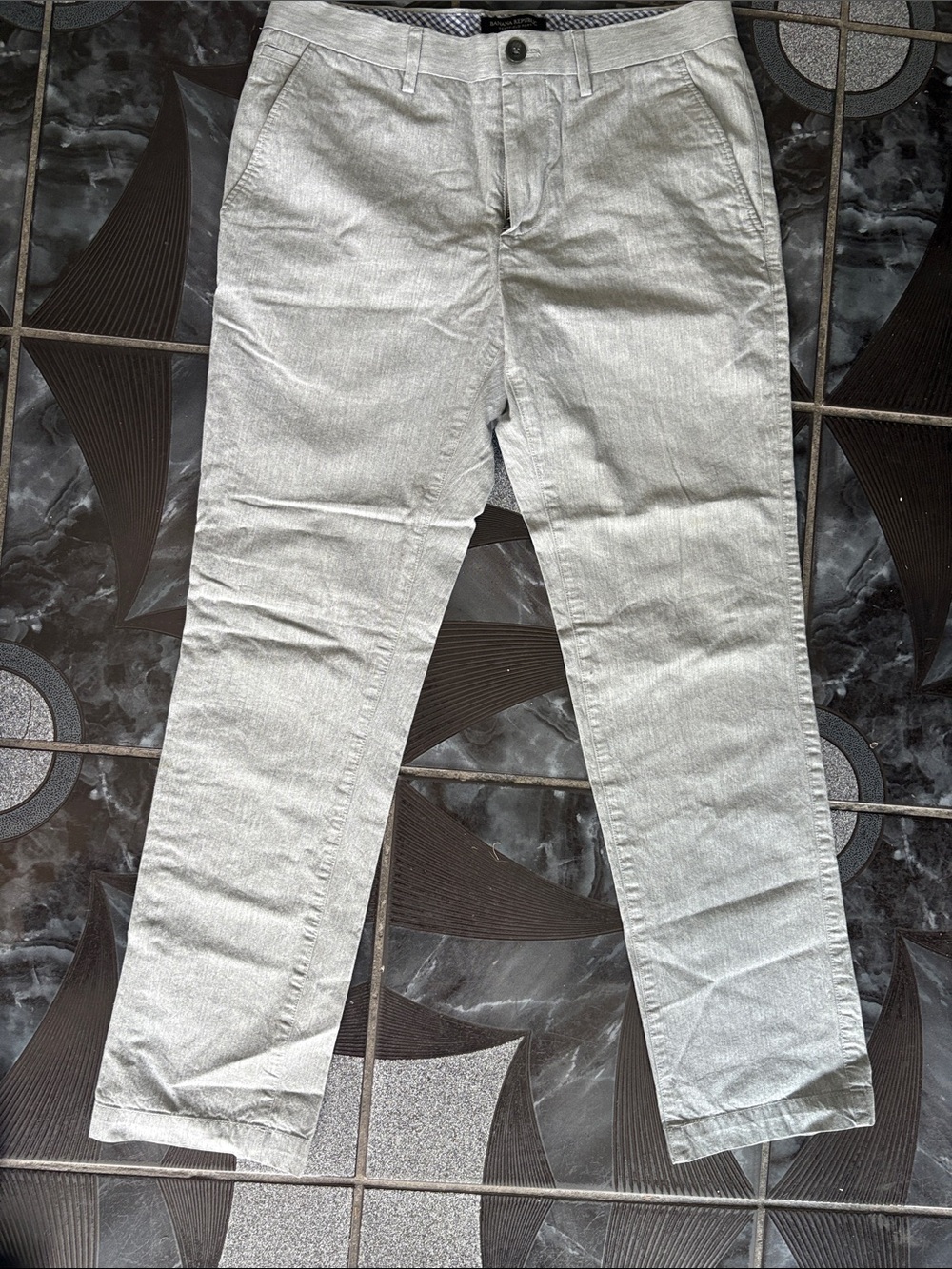 Banana Republic Navy and Light Gray Kentfield Pants